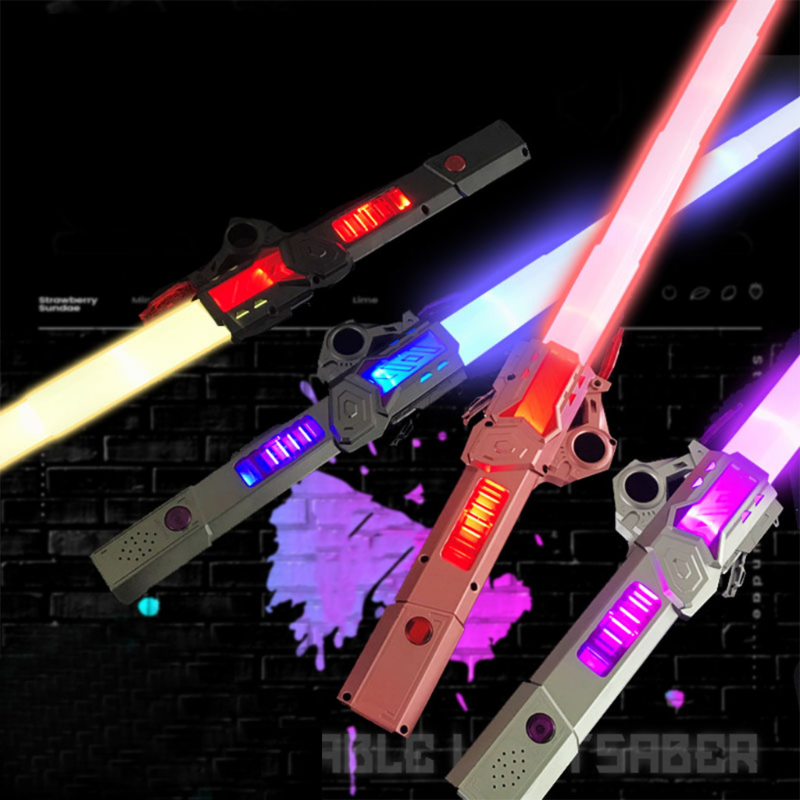 2 in 1 ไลท์เซเบอร์ Star Wars 7 สี 2 ชิ้น ดาบเลเซอร์พับเก็บได้เปลี่ยนสีเหนี่ยวนำ แท่งเรืองแสง LED ดาบแฟลช หลายรูปแบบ