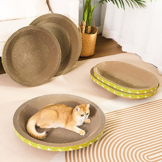 อ่างลับเล็บแมวทรงวงรี S / M / L / XL ที่ฝนเล็บแมว ที่ลับเล็บแมว Cat scratcher คุณภาพดี ราคาดีที่สุด แถมฟรี! แคทนิป 1 ซอง